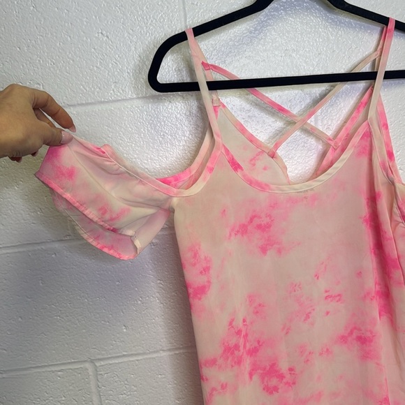 Miken Pink Swim Cover Up with Spaghetti Straps - Picture 5 of 7